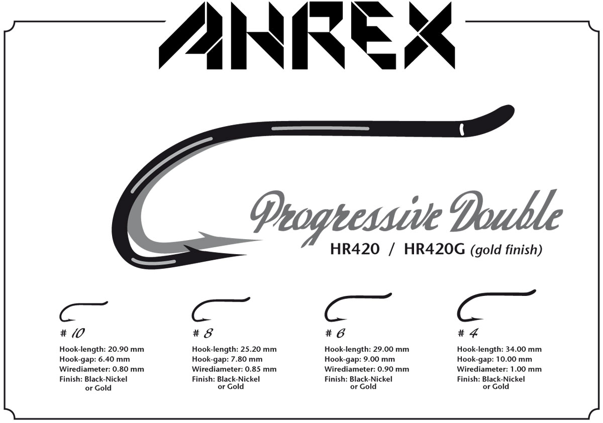 Ahrex Hr420 Gold Double #10 Fly Tying Hooks Gold Long Shank Tying Double Slightly Curved